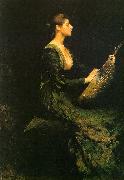 Thomas Wilmer Dewing Lady with a Lute oil painting
